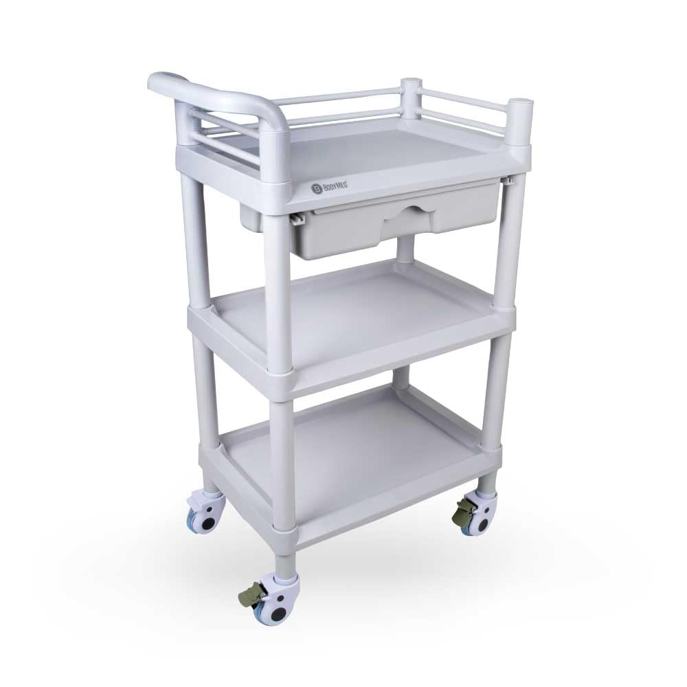 3-Tier Medical Utility Cart with Drawer and Shelves L726753