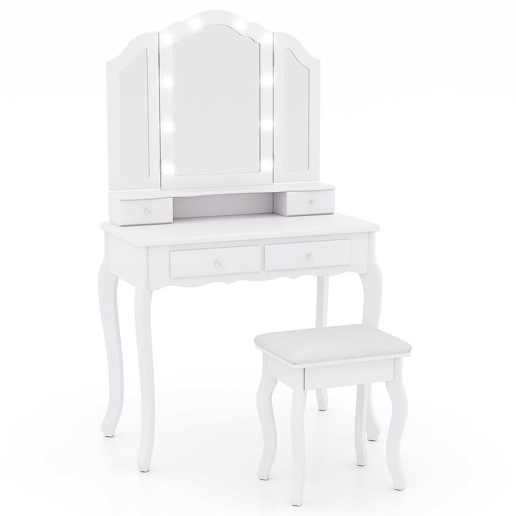 Vanity Desk with Lighted Mirror O459034