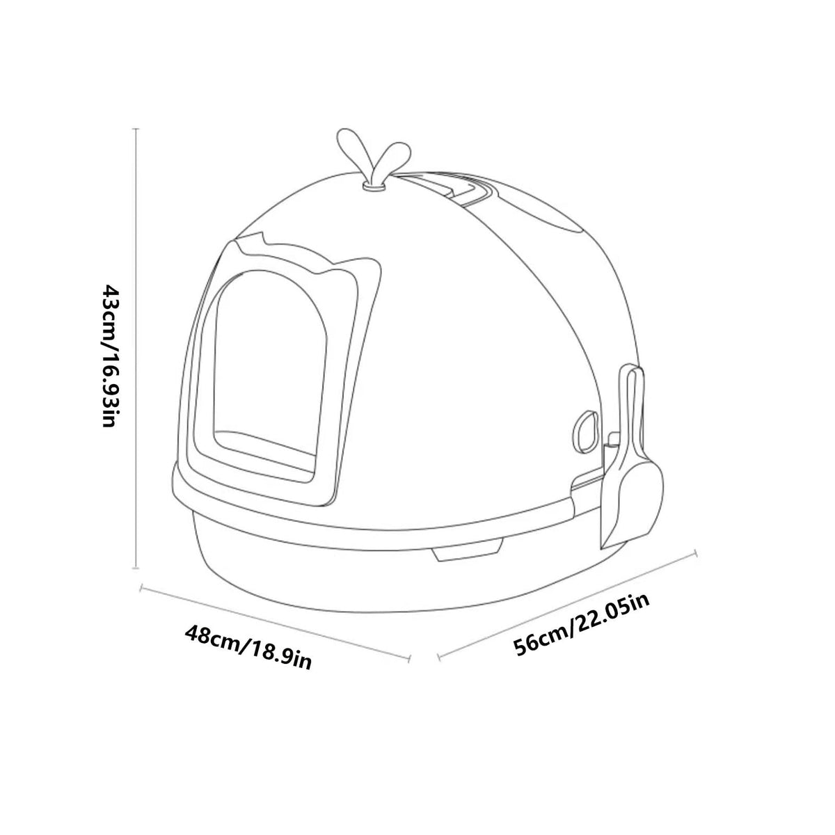 Covered Cat Litter Box with Scoop Q881762