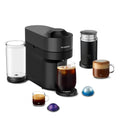 Liquorice Black Coffee Machine with Milk Frother D472