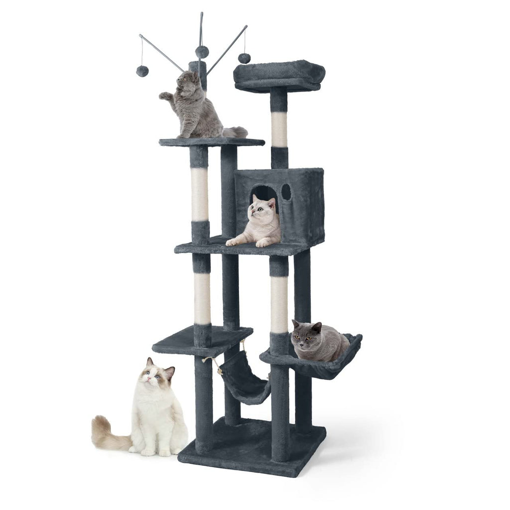 70-Inch Multi-Level Cat Tree with Scratching Posts W178