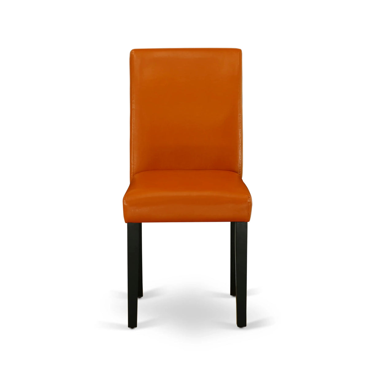 Baked Bean Faux Leather Upholstered Dining Chairs Set of 2 F80034