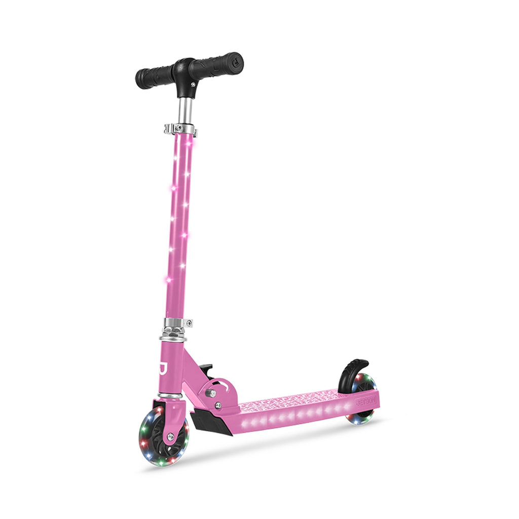 2-Wheel Light-Up Kick Scooter with Adjustable Handlebar and Rear Brake V32180
