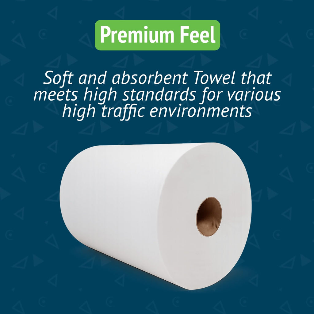 White 10 Inch Paper Towel Dispenser Refill, 6 Rolls M406450