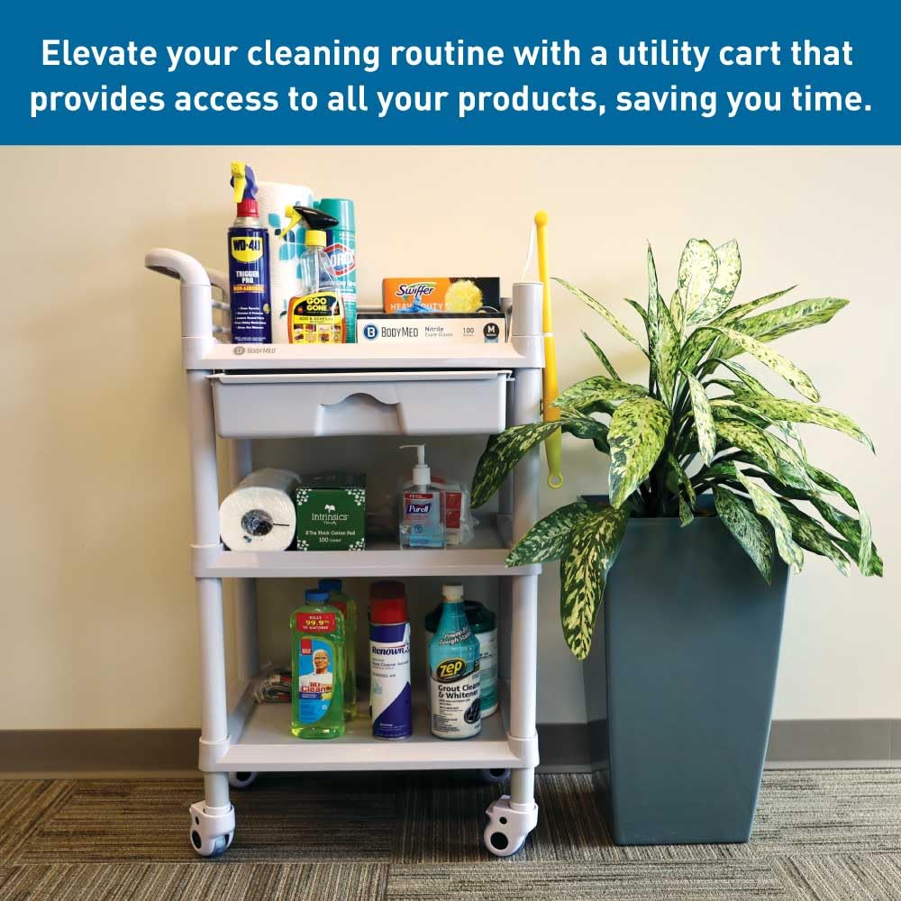 3-Tier Medical Utility Cart with Drawer and Shelves L726753