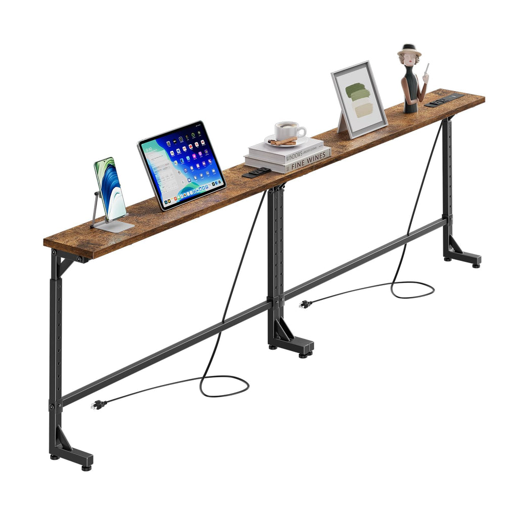 78.75” Narrow Adjustable Console Table with Outlet J123
