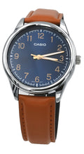 Men's Analog Tan Leather Band Blue Numbers Dial Watch S9574