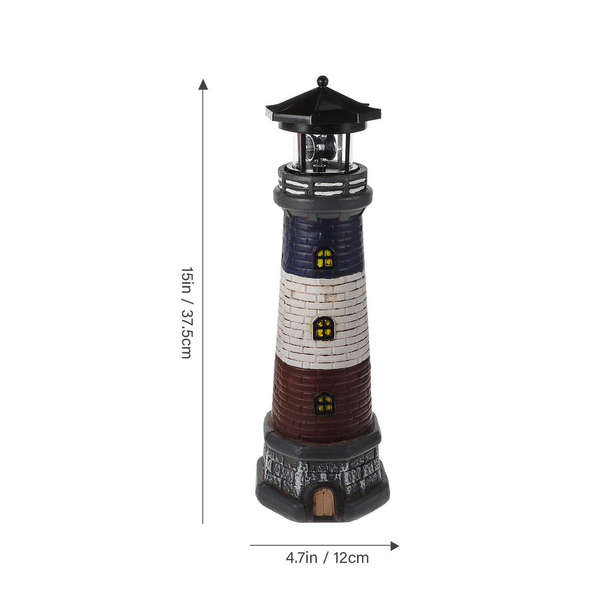 Solar Garden Lighthouse Statue 14.76In Waterproof P6012