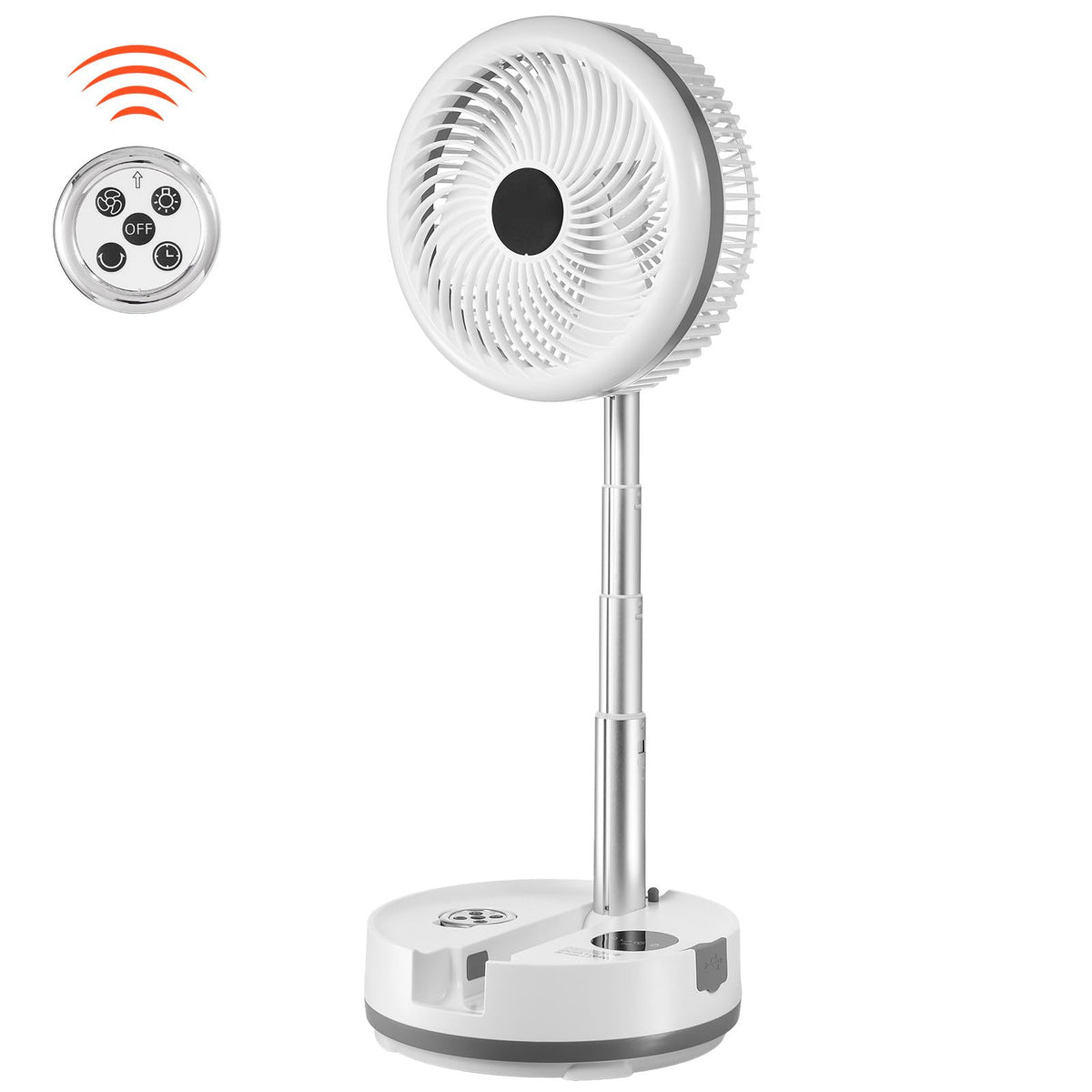10 Inch Foldable Oscillating Fan, 9 Speeds 40000mAh Battery Portable Desk Fan K6822