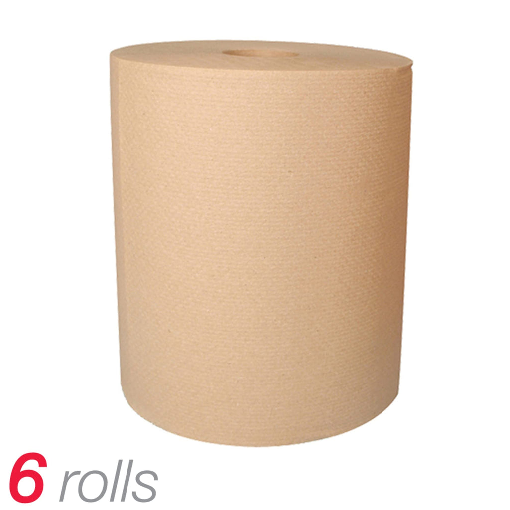 Hardwound Paper Towels, 8" x 800', 100% Recycled, Natural, Case Of 6 Rolls E64870