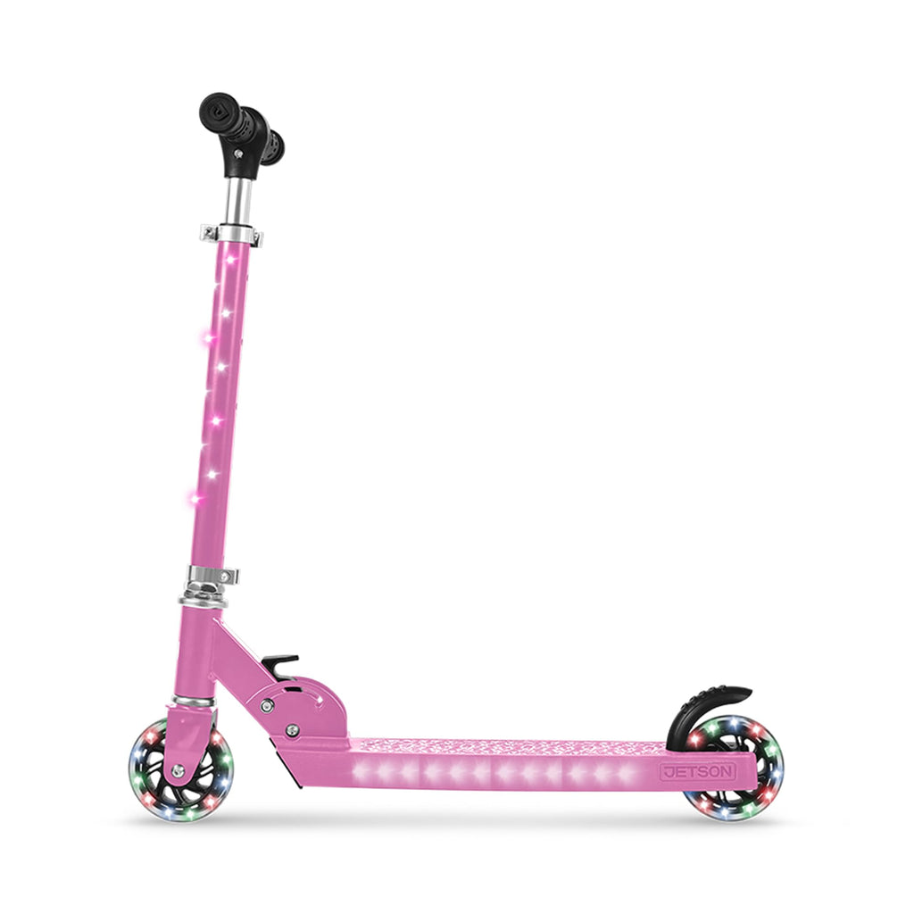 2-Wheel Light-Up Kick Scooter with Adjustable Handlebar and Rear Brake V32180