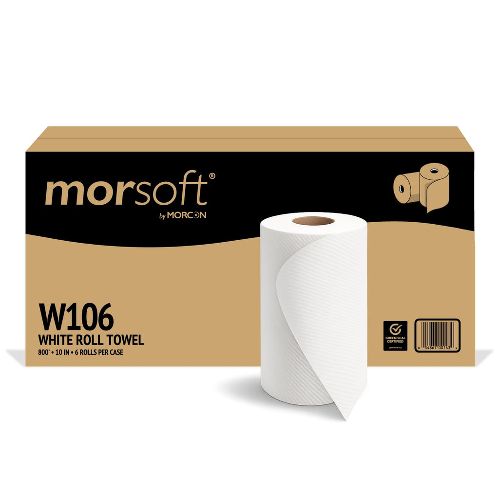 White 10 Inch Paper Towel Dispenser Refill, 6 Rolls M406450