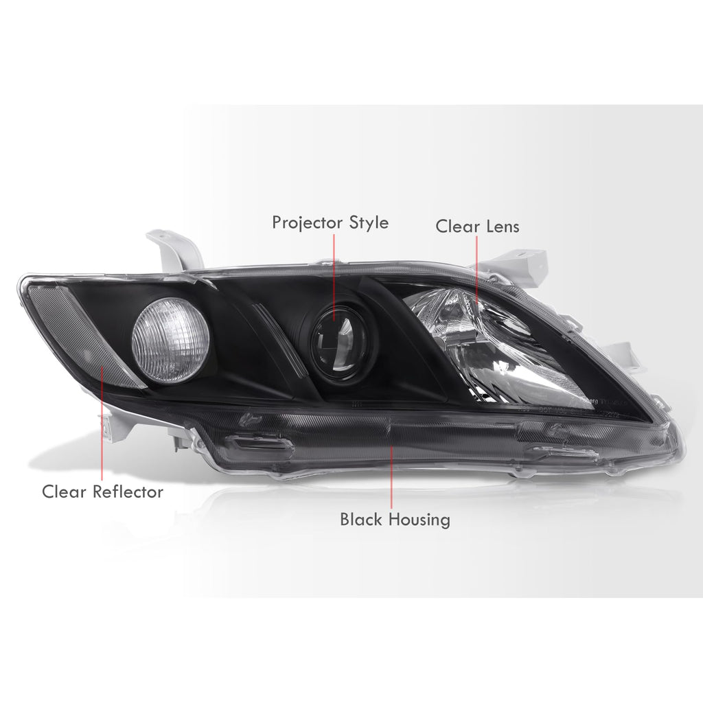 Black Clear Lens Projector Headlights Pair Set U816