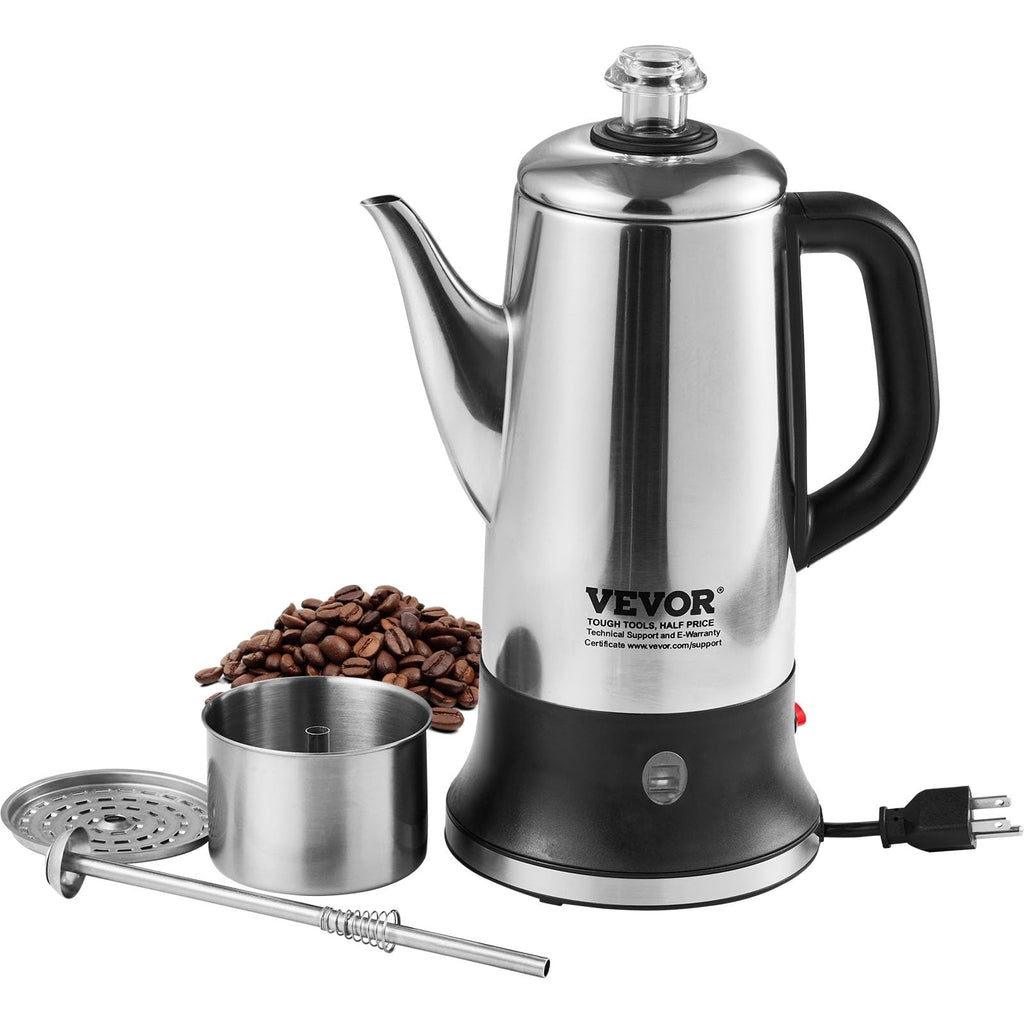 12-Cup Stainless Steel Electric Percolator Coffee Pot W9681