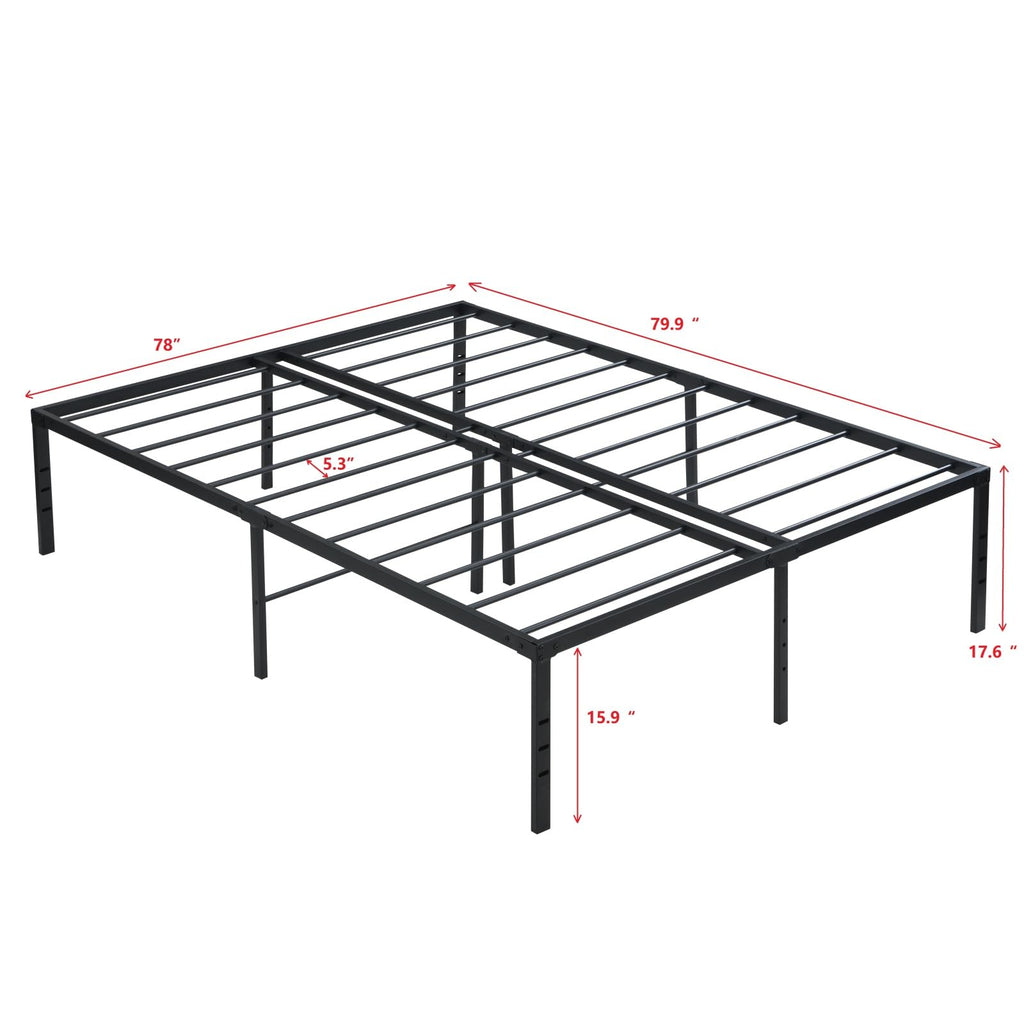 Black Queen Metal Platform Bed Frame O49744
