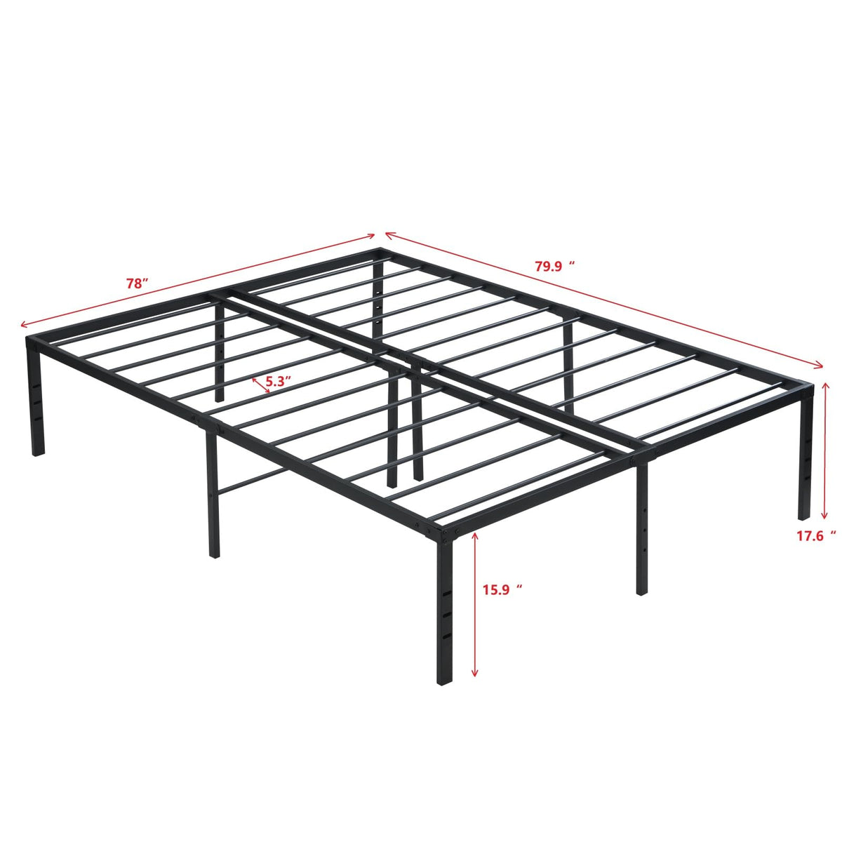Black Queen Metal Platform Bed Frame O49744