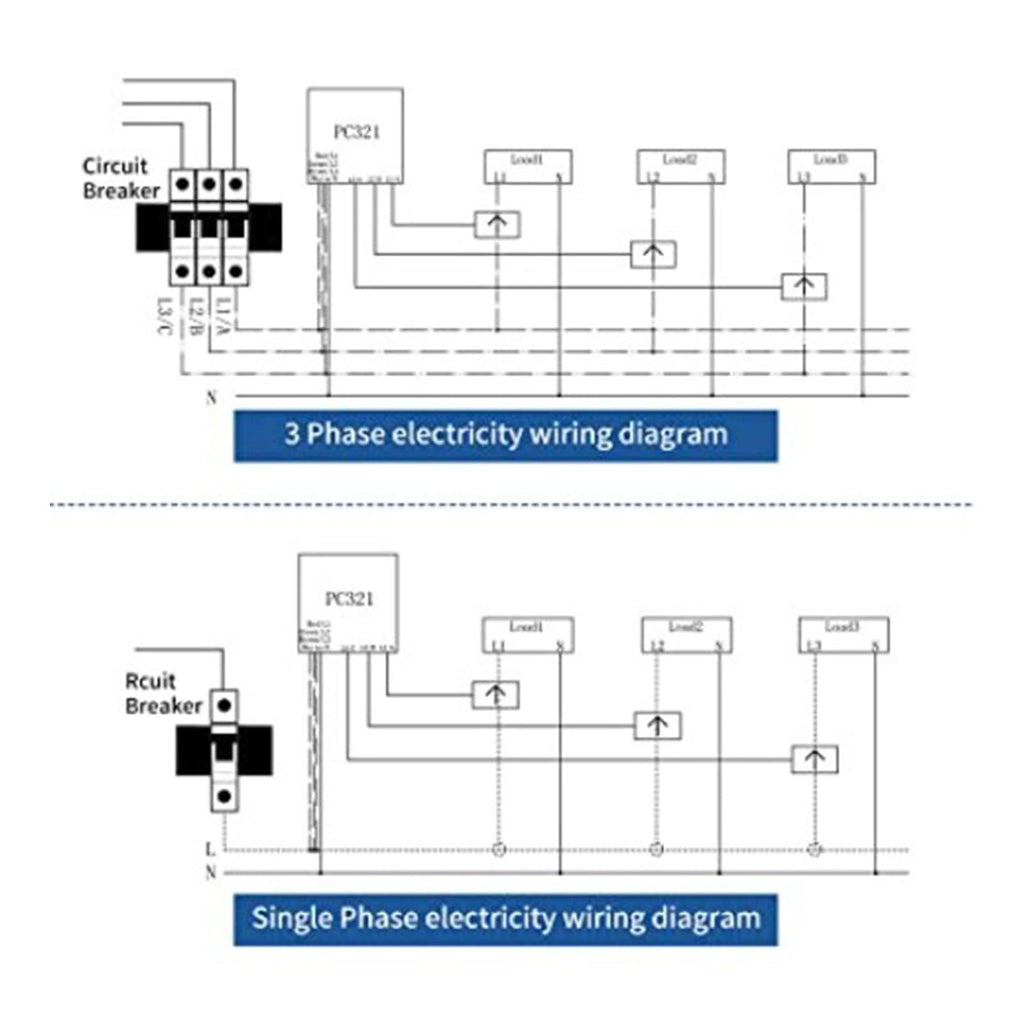 3 Phase Smart Electricity Power Monitor with 3 120A Circuit Level Sensor X7642