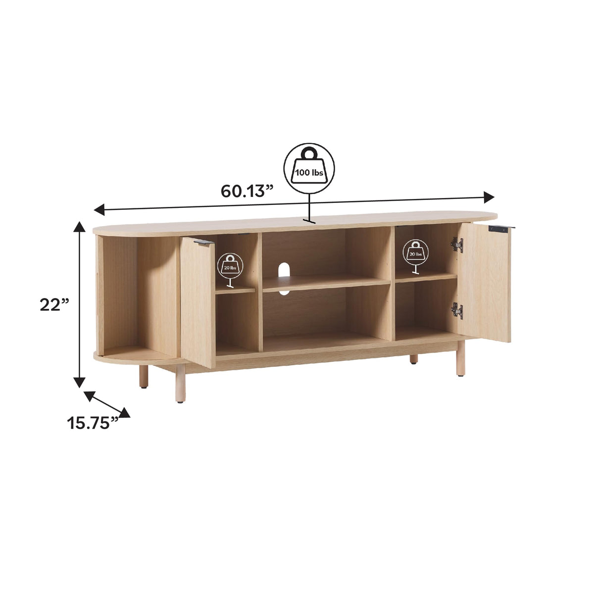 Coastal Oak 60 Inch TV Stand W191186