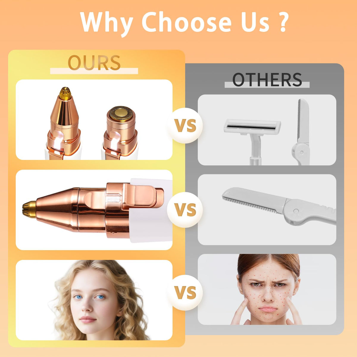 2-in-1 Electric Facial Hair Removal for Women X263