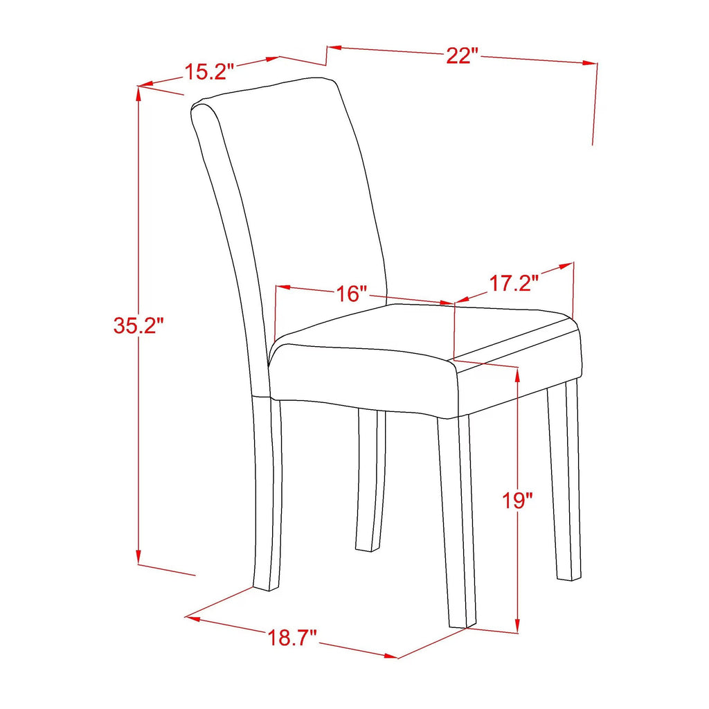 Baked Bean Faux Leather Upholstered Dining Chairs Set of 2 F80034