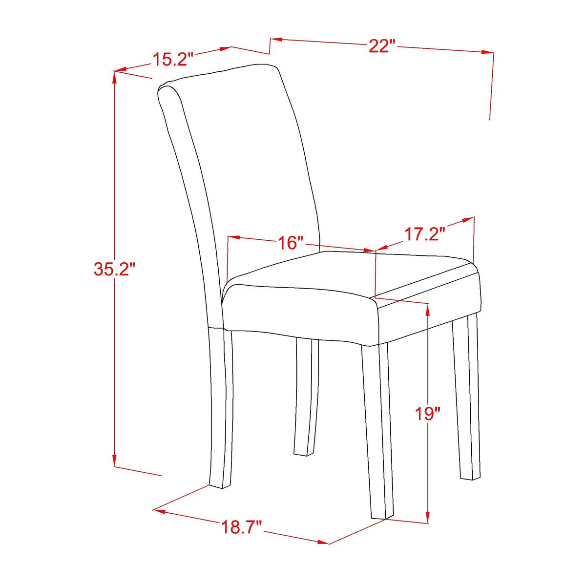 Baked Bean Faux Leather Upholstered Dining Chairs Set of 2 F80034