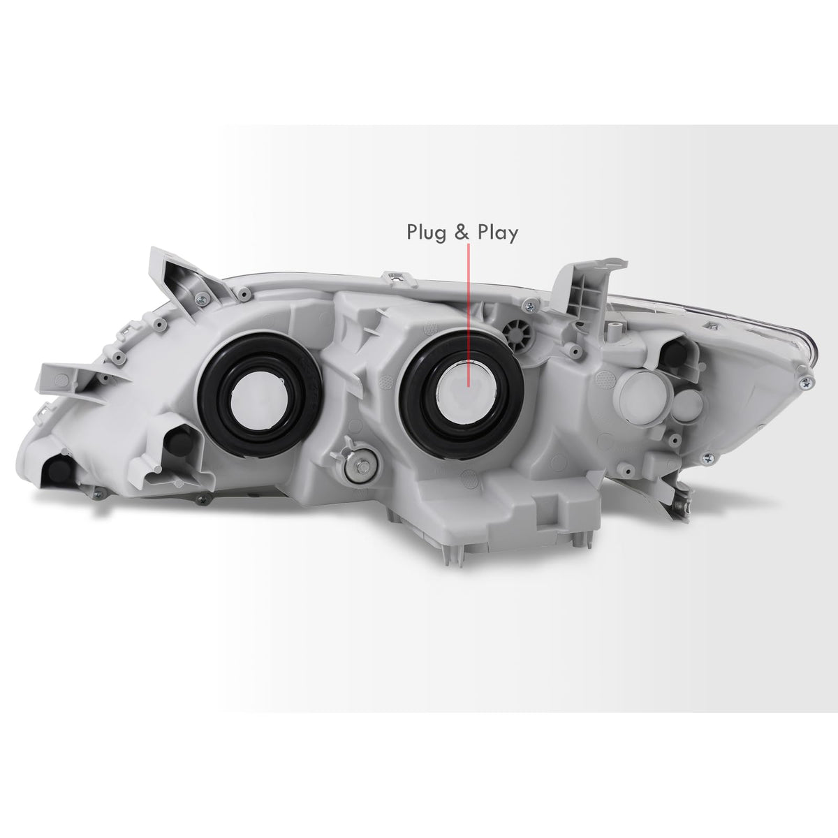Black Clear Lens Projector Headlights Pair Set U816