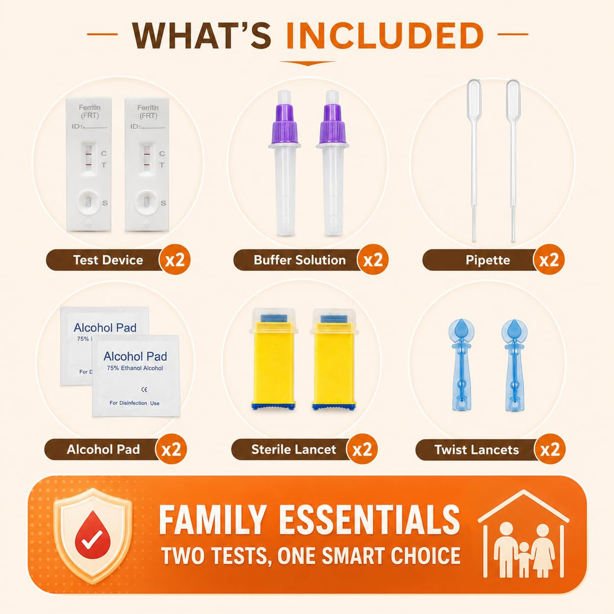 Iron Deficiency at Home Test Kit 2 Pack E89640