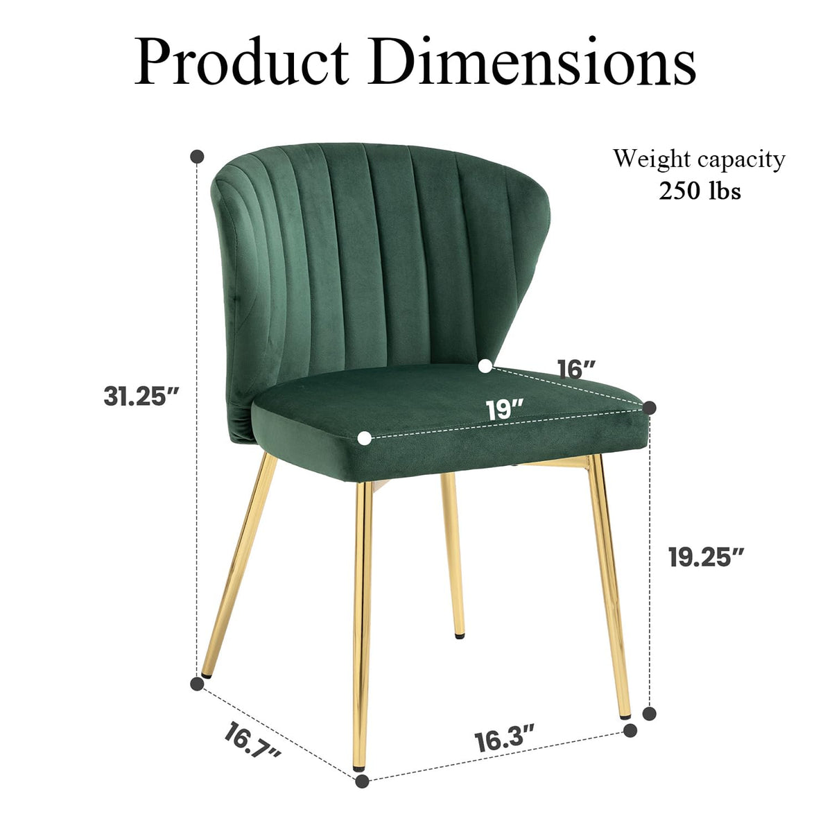 Velvet Dining Chairs Set of 2 Green A372