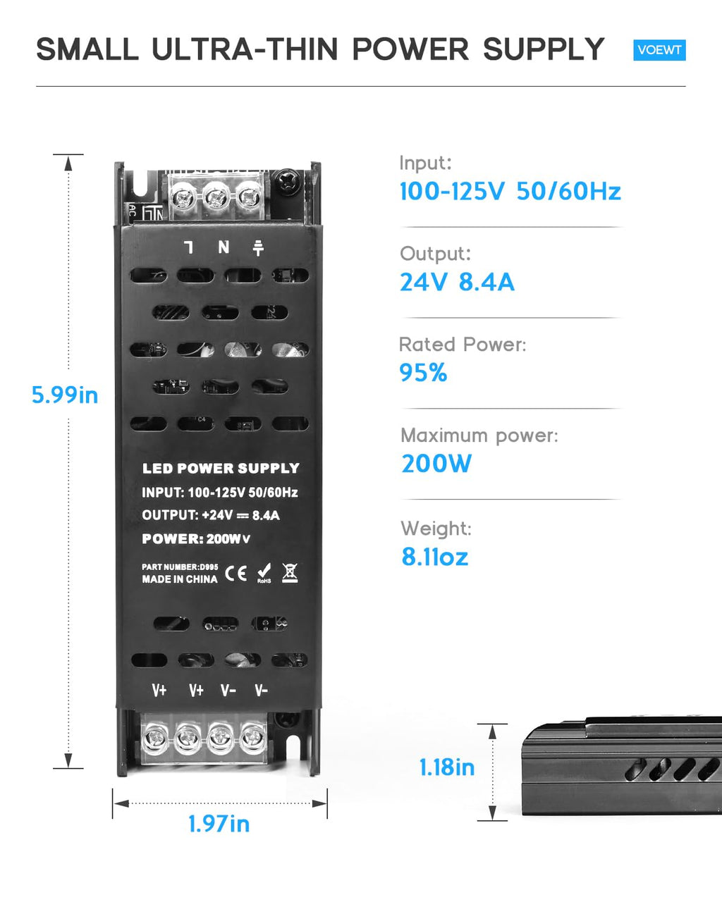 24V 200W Power Supply AC to DC Converter Q817510