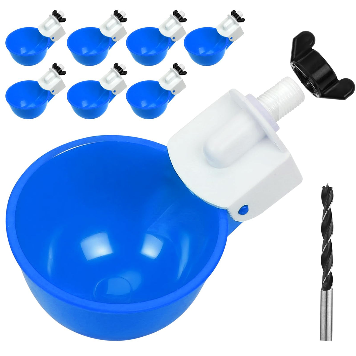 8 Pack Blue Automatic Chicken Waterer Cups C513818