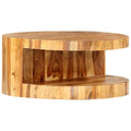 25.6"x11.8" Solid Sheesham Wood Round Coffee Table N637