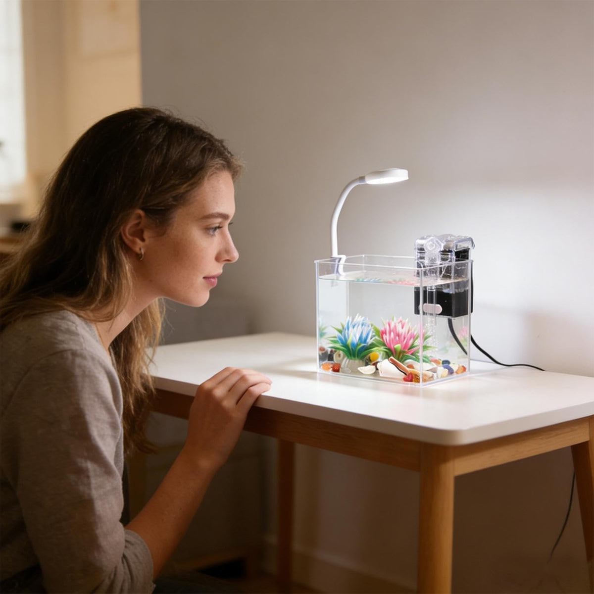 Small Aquarium with LED Lights D87278