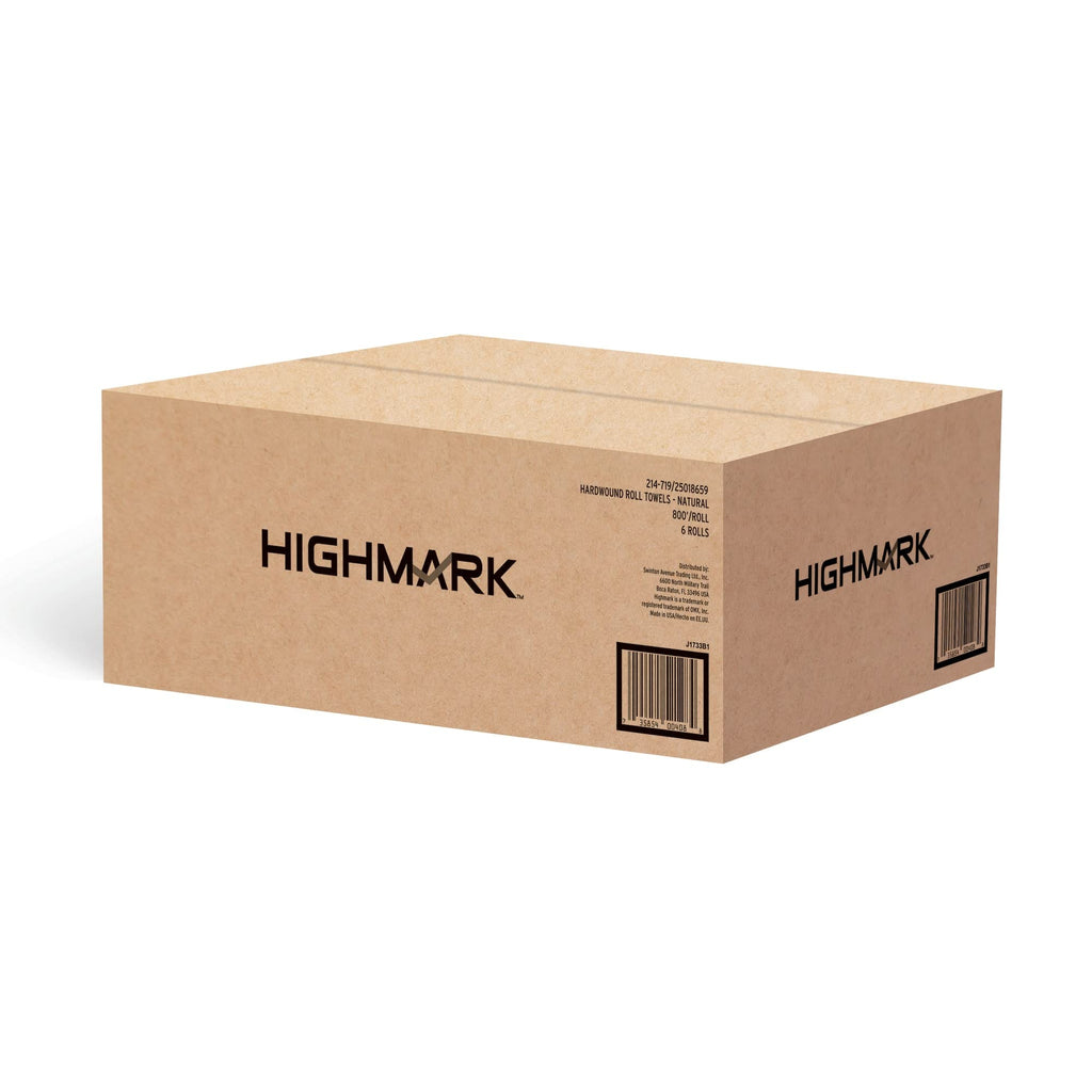 Hardwound Paper Towels, 8" x 800', 100% Recycled, Natural, Case Of 6 Rolls E64870