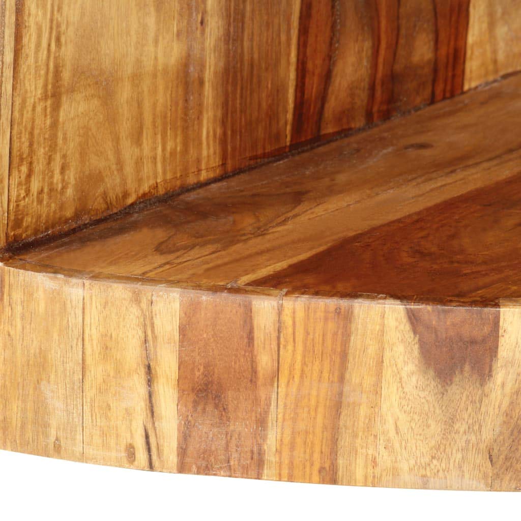 25.6"x11.8" Solid Sheesham Wood Round Coffee Table N637