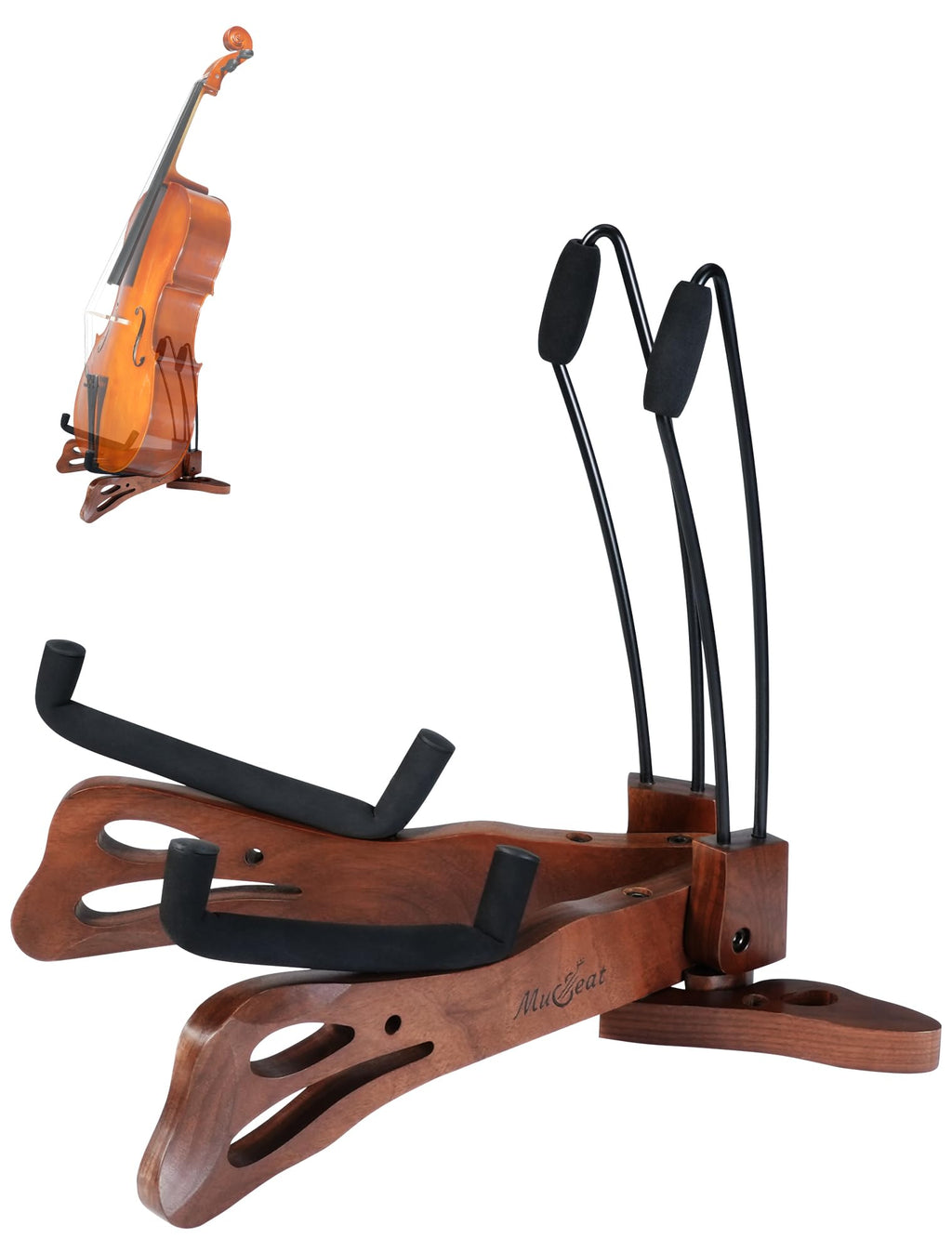 Walnut Cello Stand with Bow Holder O4547