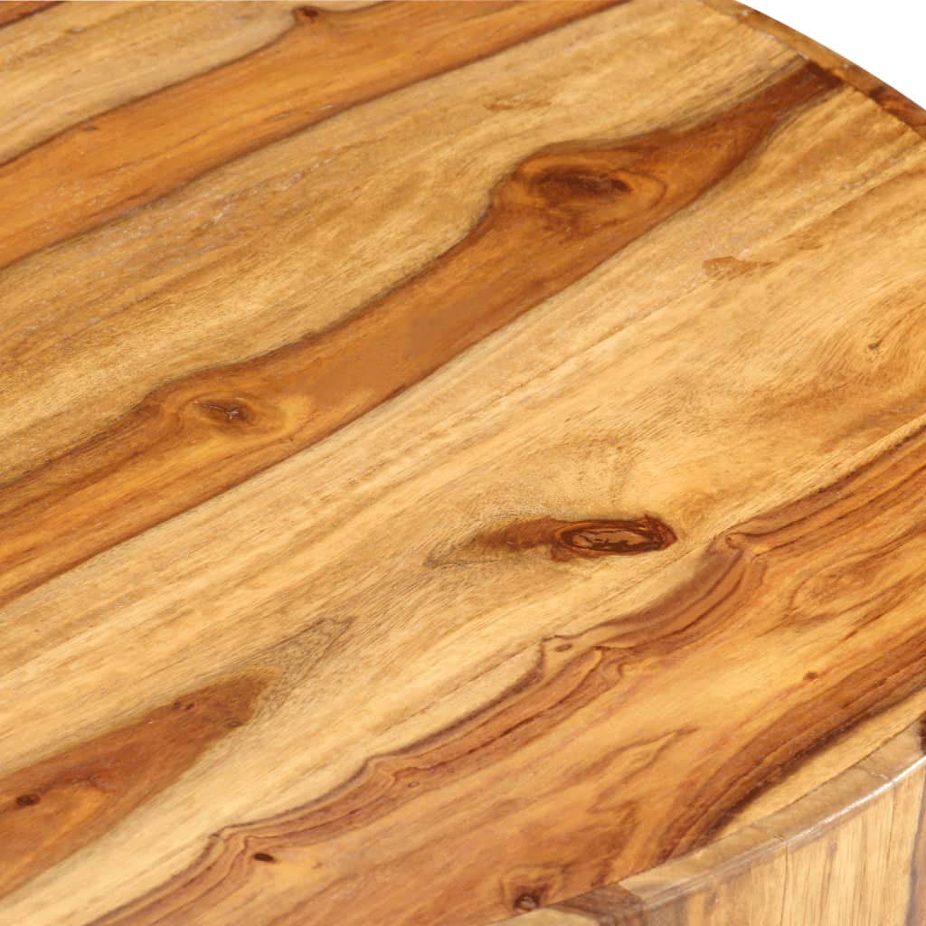25.6"x11.8" Solid Sheesham Wood Round Coffee Table N637