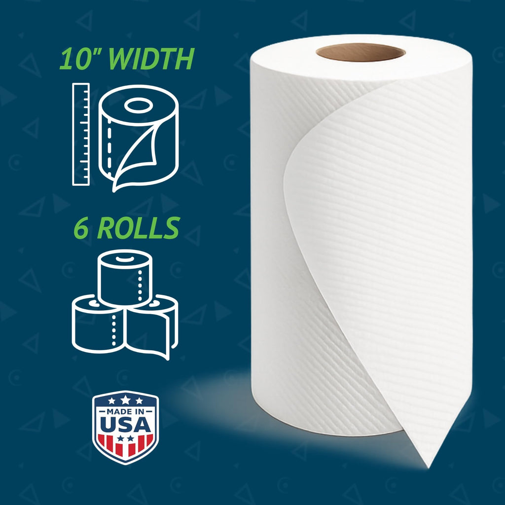 White 10 Inch Paper Towel Dispenser Refill, 6 Rolls M406450