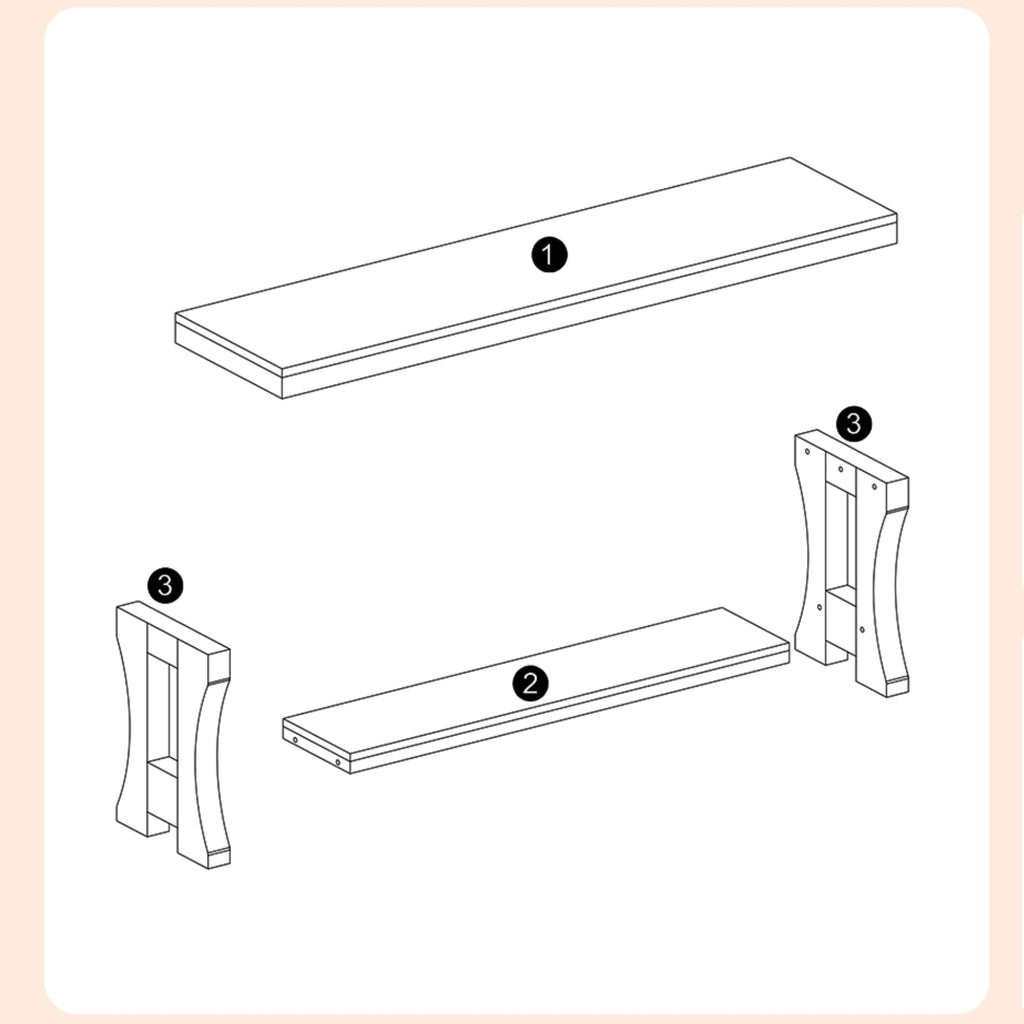 Brown Solid Wood 2-Tier TV Stand O300