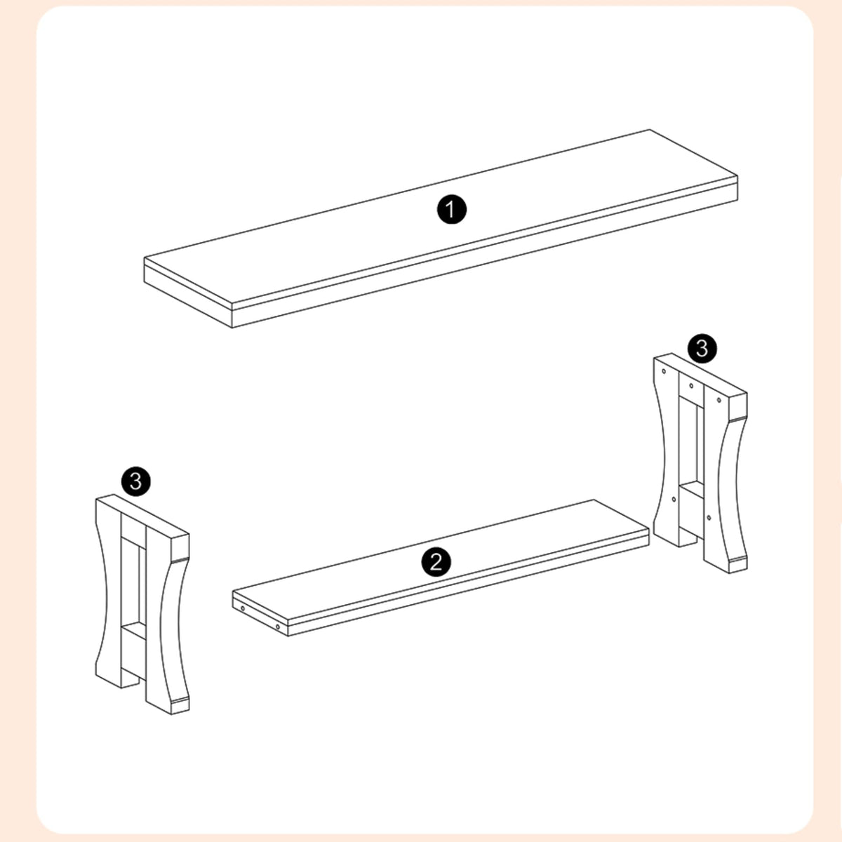 Brown Solid Wood 2-Tier TV Stand O300