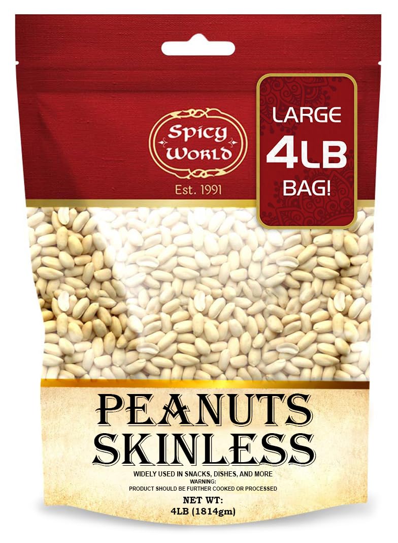 Blanched Raw Unsalted Skinless Peanuts 4 Pound M542