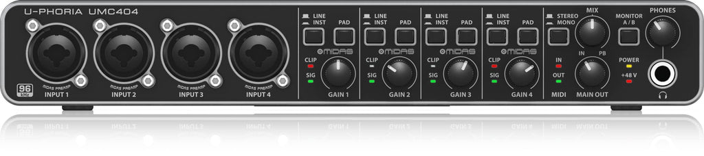 4x4 USB Audio/MIDI Interface with Mic Preamplifiers I630