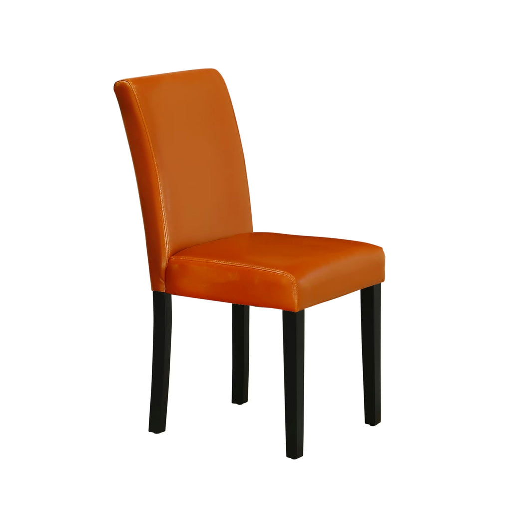 Baked Bean Faux Leather Upholstered Dining Chairs Set of 2 F80034