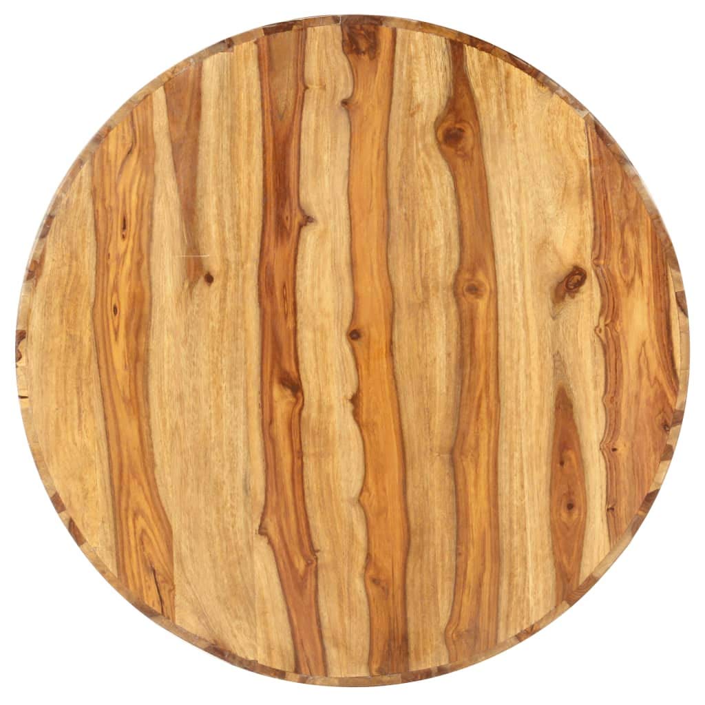 25.6"x11.8" Solid Sheesham Wood Round Coffee Table N637