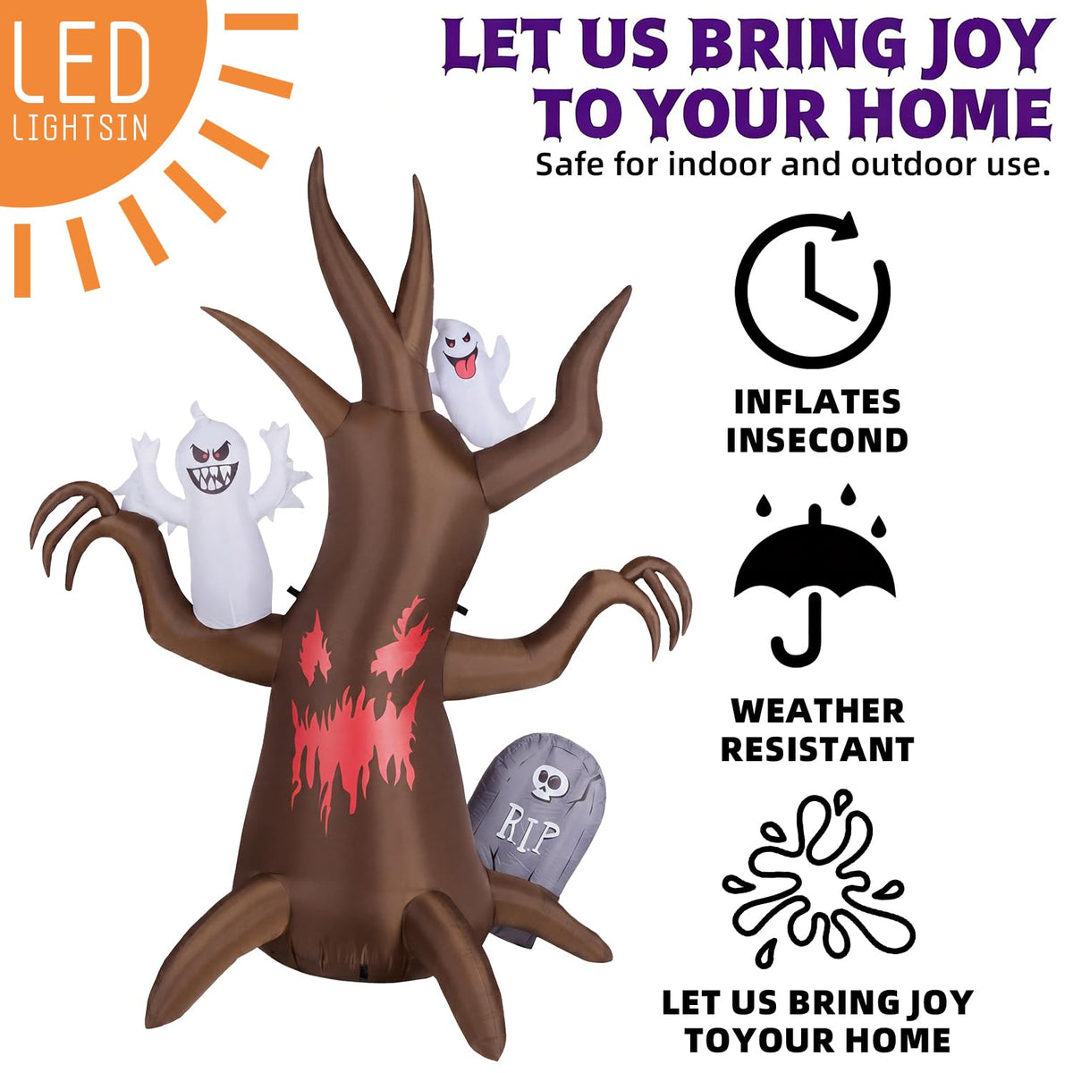 8FT Halloween Inflatable Tree Yard Decor D987