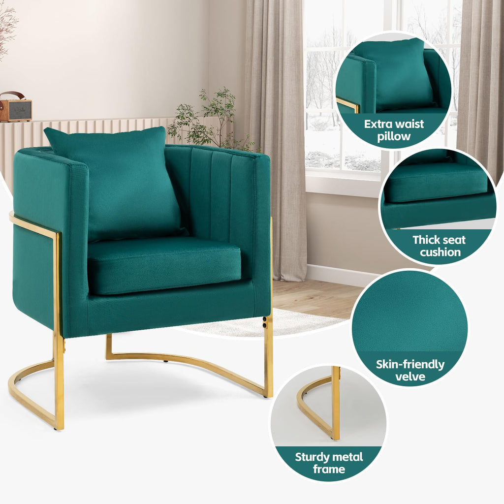 Velvet Accent Chairs Set of 2 Green T256116