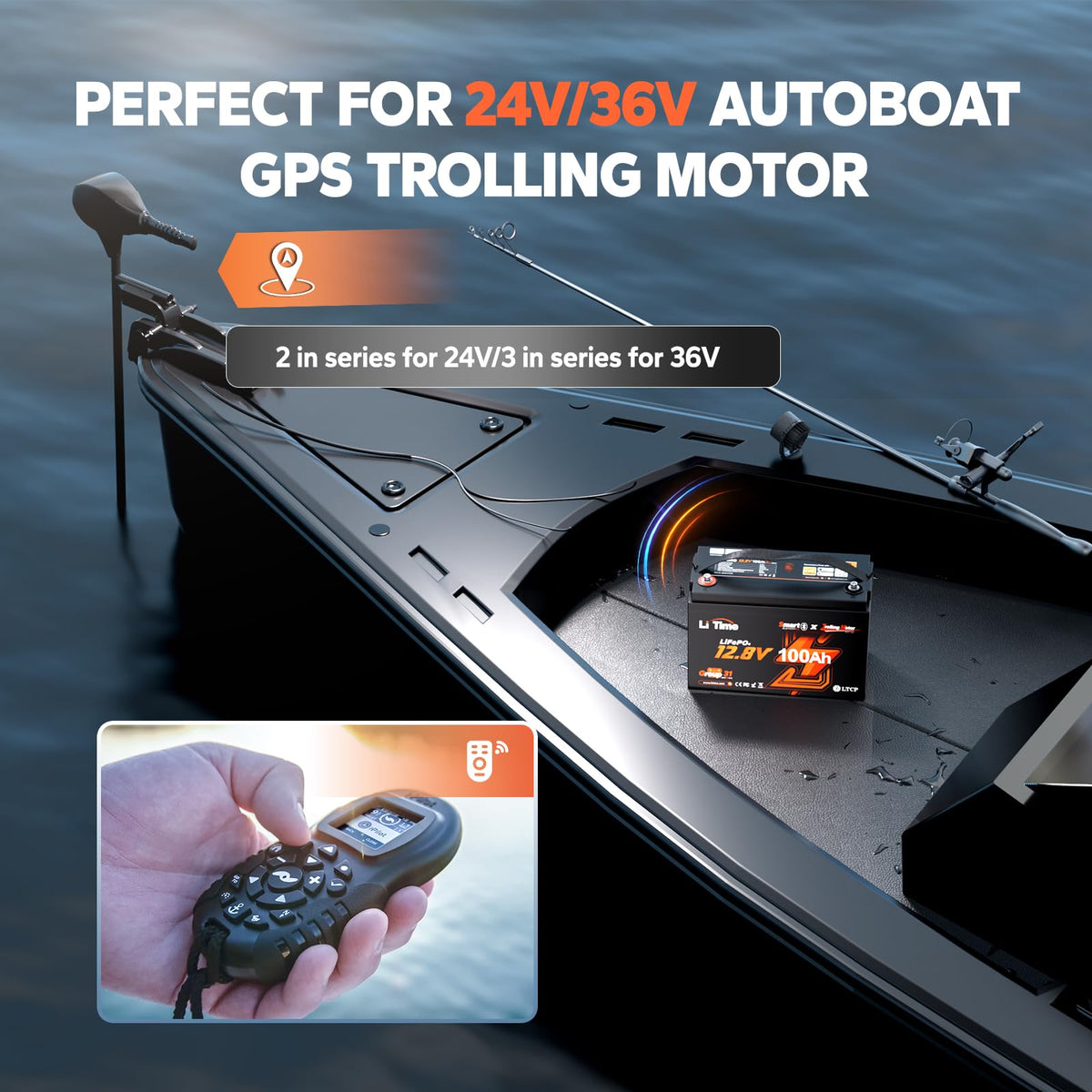 12V 100Ah LiFePO4 Trolling Motor Battery I162