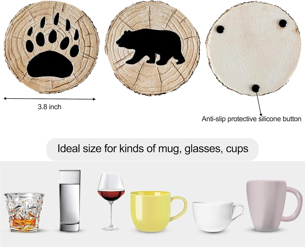 Black Bear Coasters Set of 6 W42163