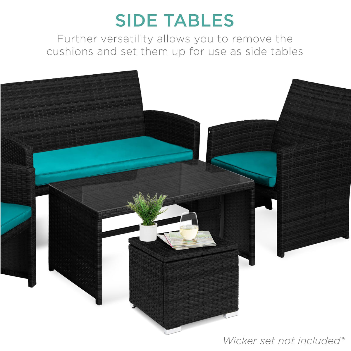 Set of 2 Wicker Ottomans with Storage R667805