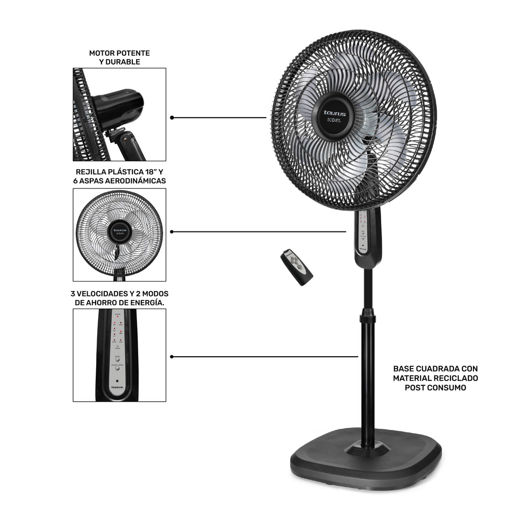 16" Oscillating Pedestal Fan with Remote T6838