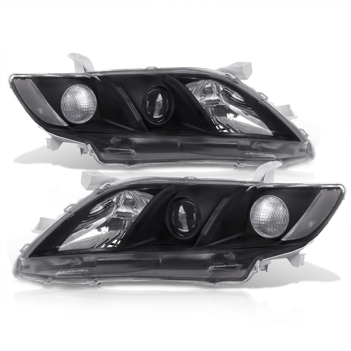Black Clear Lens Projector Headlights Pair Set U816